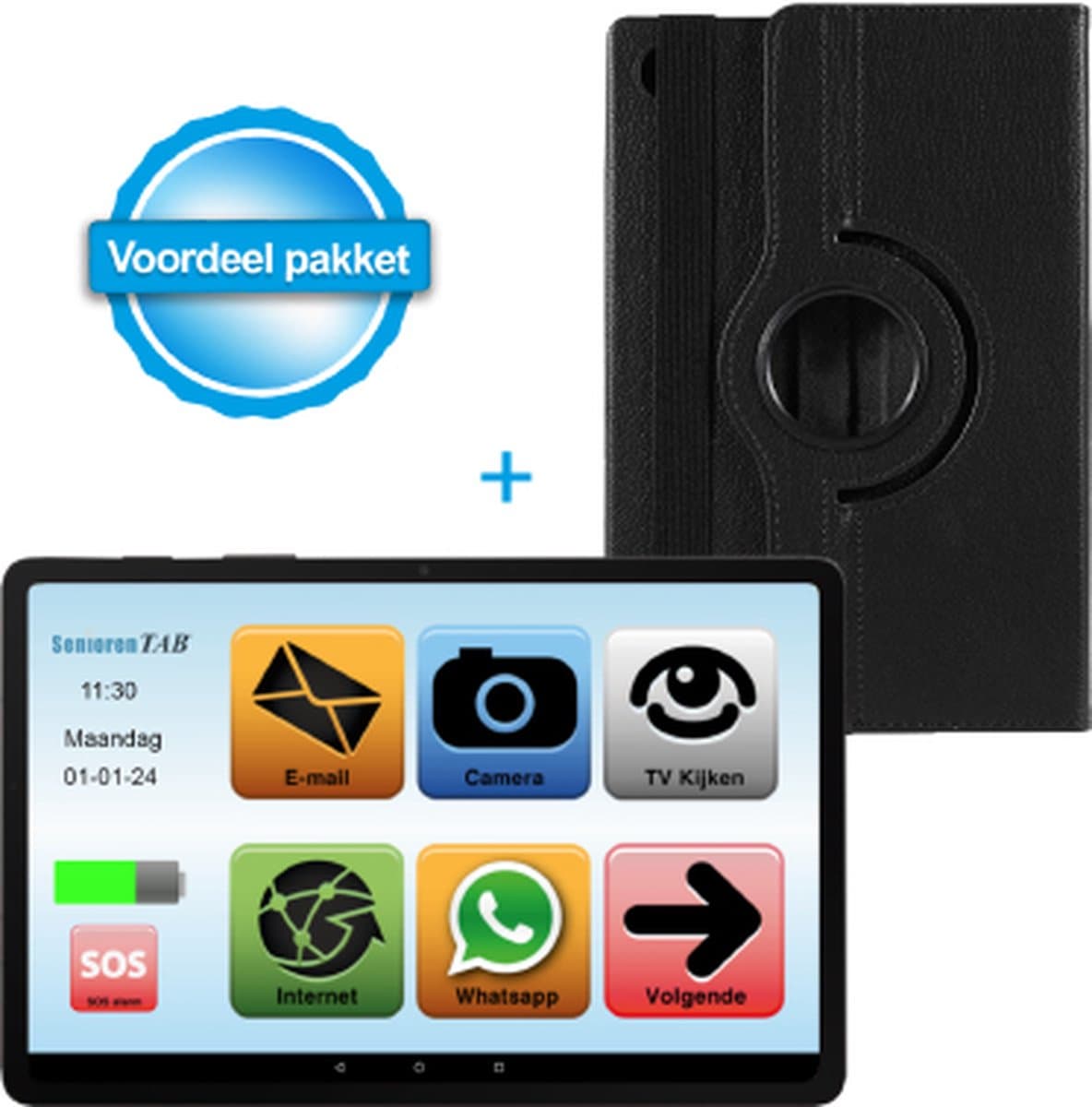 SeniorenTAB SA9W Voordeelpakket - Senioren Tablet - op basis van Samsung - 64GB - 11 inch - Wifi - tablet voor ouderen - inclusief beschermhoes
