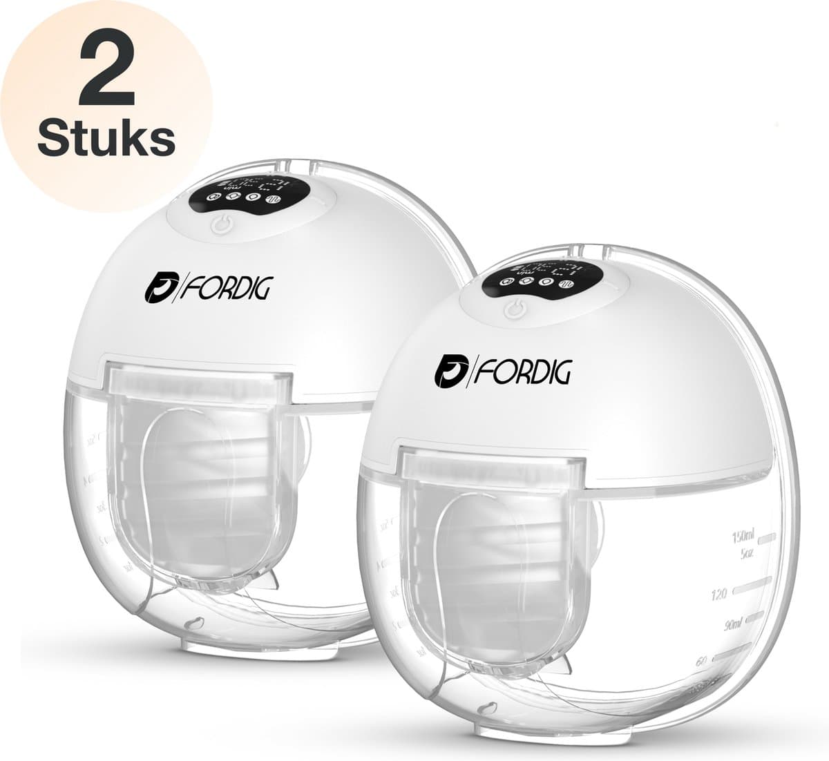 ForDig Elektrische Handsfree Borstkolf (2 stuks) – Draadloos - Draagbaar – Dubbele Kolfapparaat