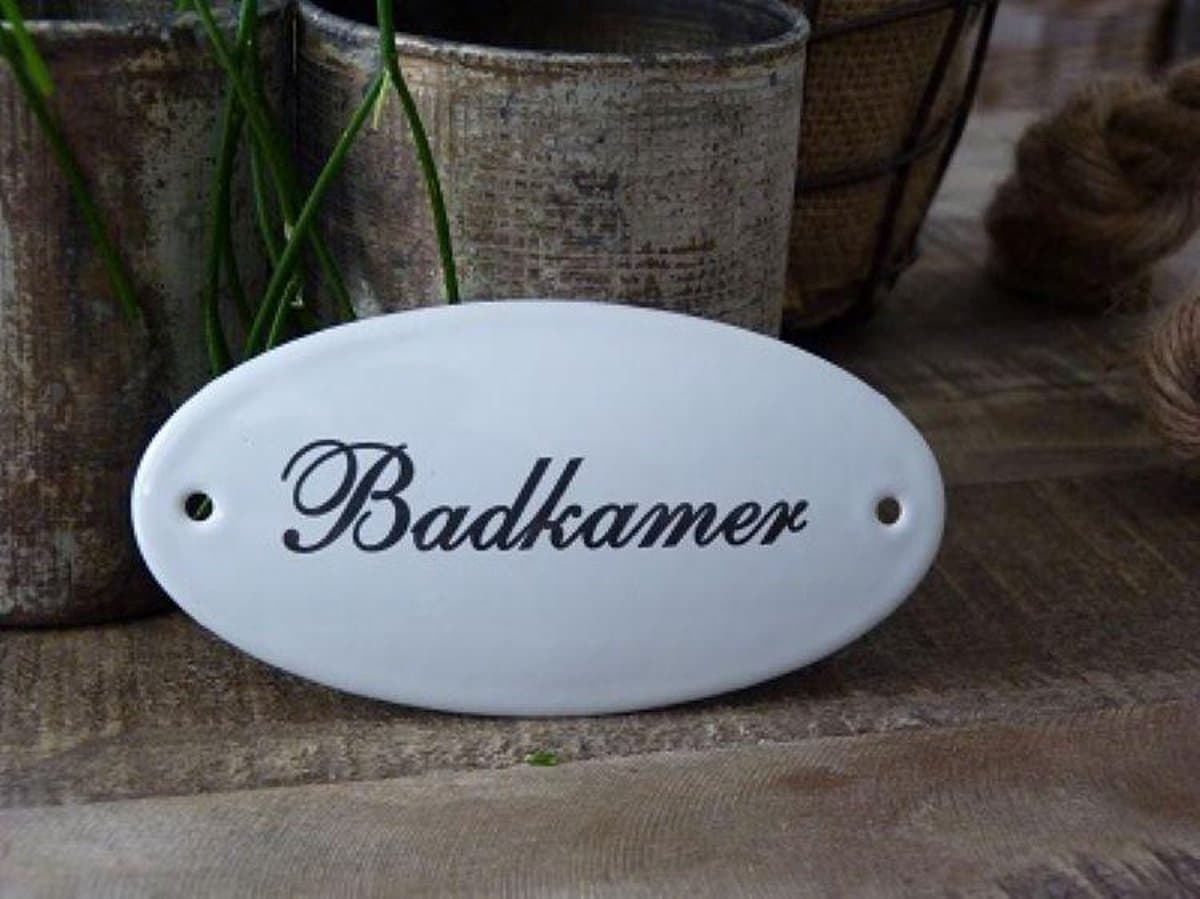 Emaille Deurbordje Ovaal \'badkamer\' Zonder Kader