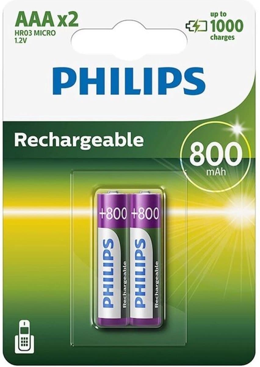 Philips AAA 800 mAh DECT Oplaadbare Batterij 24 stuks