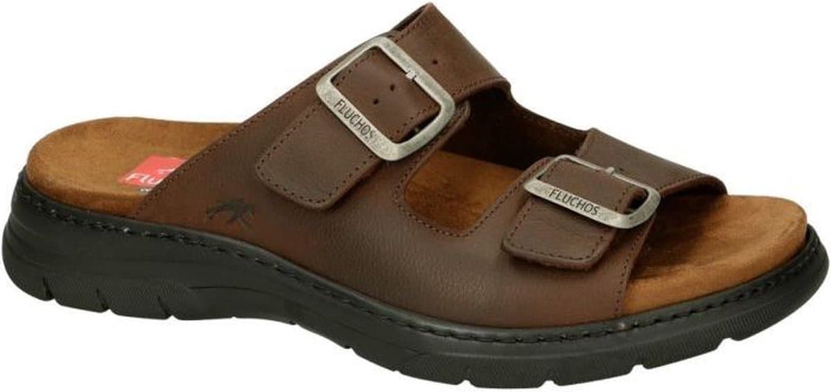 Fluchos -Heren - bruin donker - pantoffels & slippers - maat 46