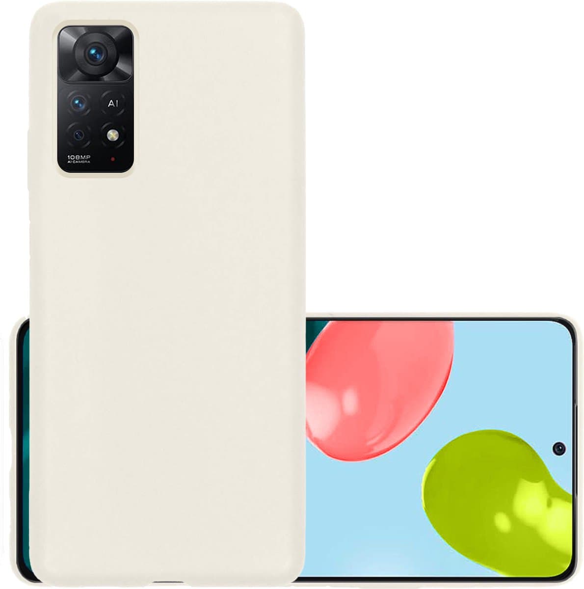 Hoesje - Geschikt voor Xiaomi Redmi Note 11s - Sterk & Shockproof - Hoes Cover - Siliconen Case - Wit