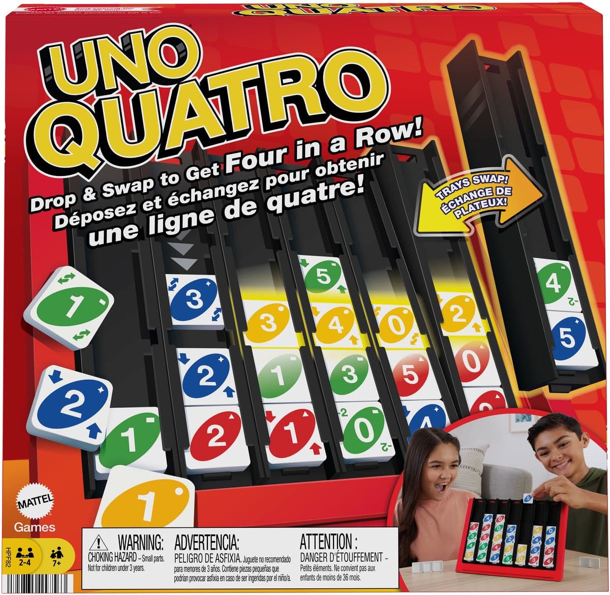 Uno Quatro Bordspel - 4 op een rij Strategie Spel, 2-4 Spelers