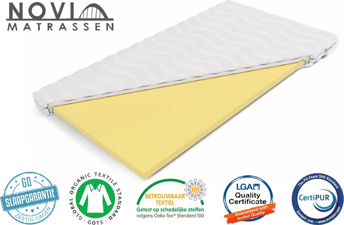 Novio - Topmatras - 120x200x12cm - Koudschuim - Hotel kwaliteit - Luxe Tijk - Topper Matras
