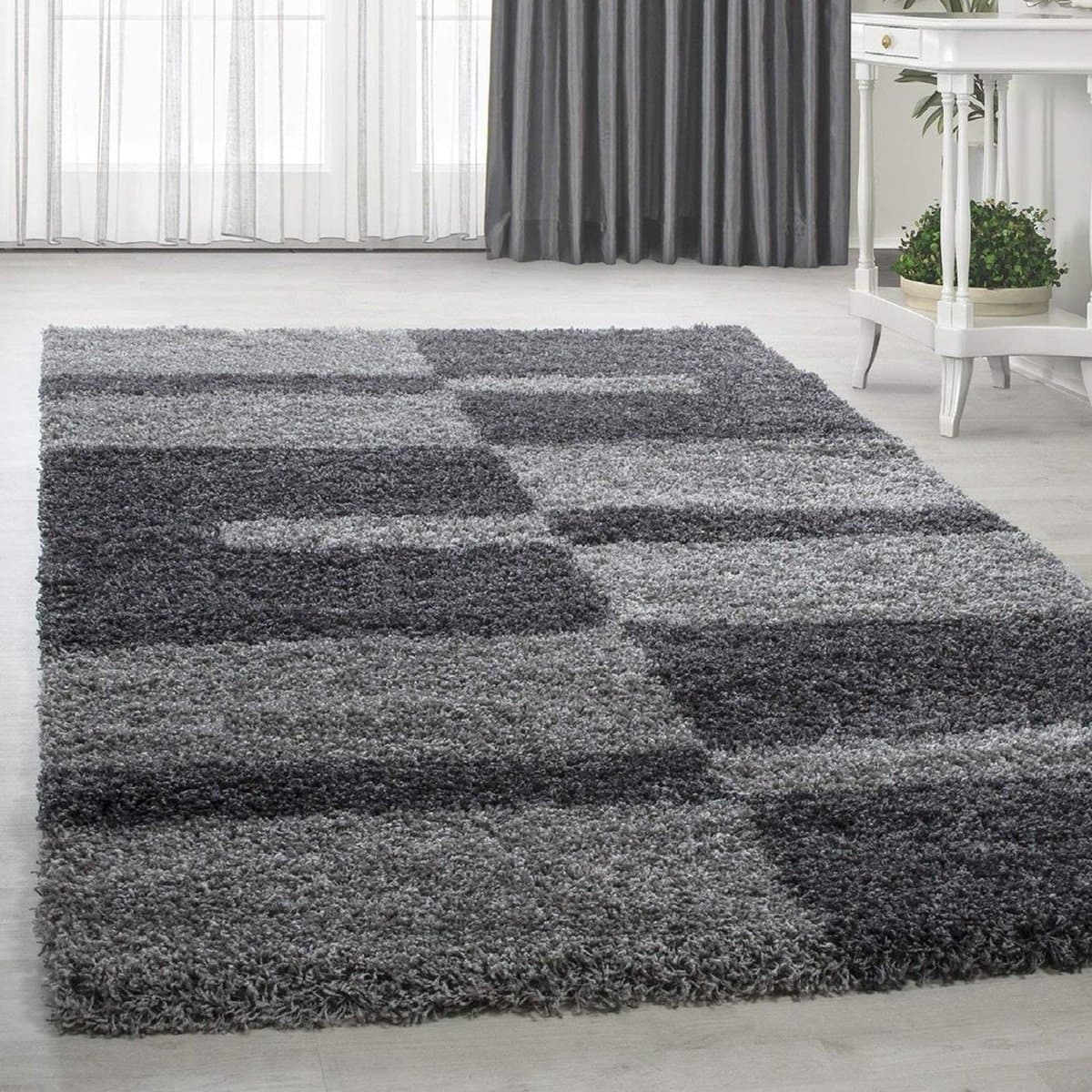 Hoogpolig shaggy vloerkleed - Manhattan 100x200 CM Grijs 3 CM