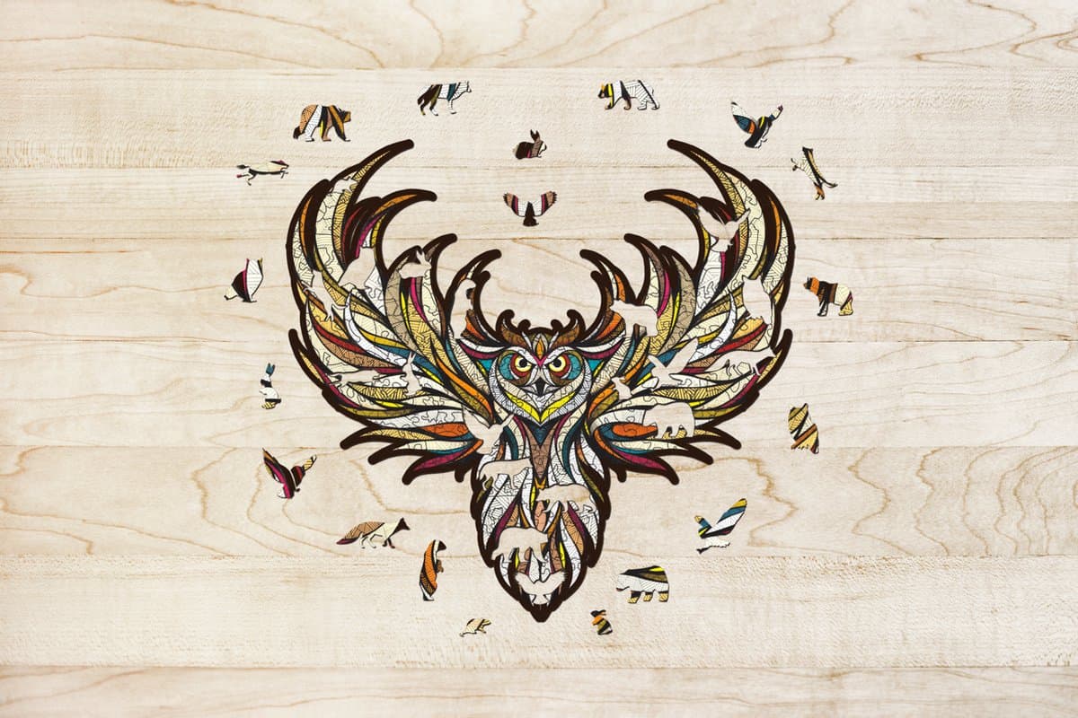 Eco Wood Art Houten Legpuzzel Uil - Puzzel Volwassenen - Dierenpuzzel - Hout
