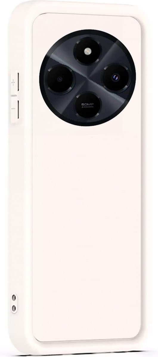 Hoesje geschikt voor Xiaomi Redmi 14C / Redmi A4 / Poco C75 - Versterkte randen - Bescherming Camera & Scherm - Matte Design Sand Beige