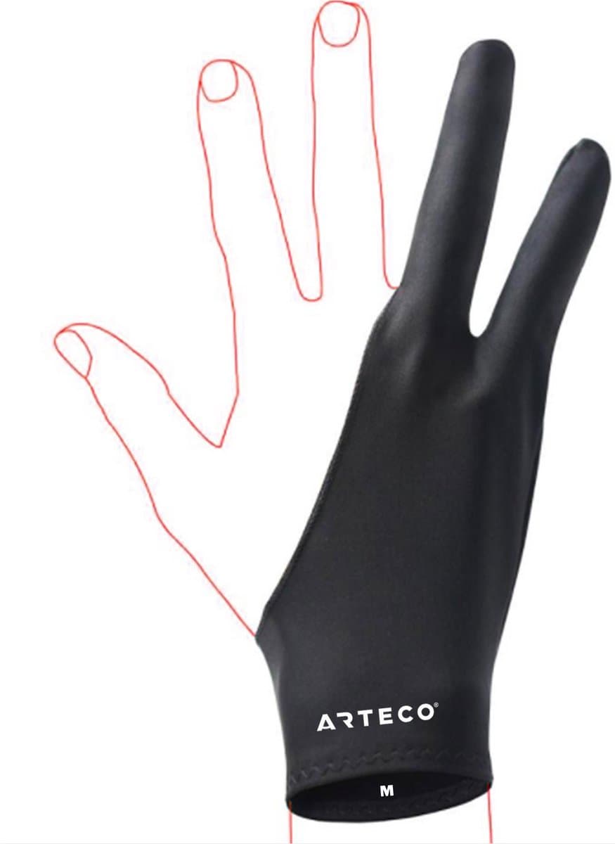 ARTECO® Tekenhandschoen Medium - Drawing Artist Glove Tablet Handschoen