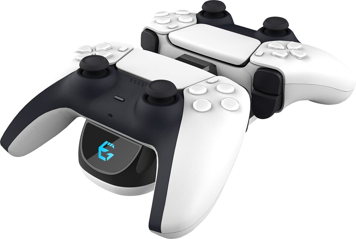 EgoGear - SCH25 Dubbel oplaadstation voor PlayStation 5 DualSense met LED-oplaadindicator + 1m gevlochten kabel
