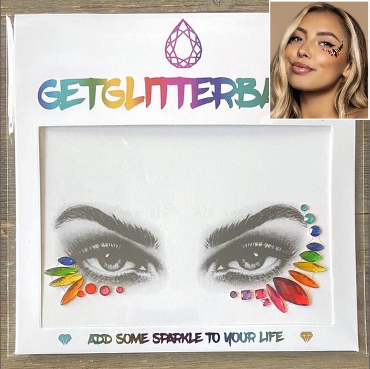 GetGlitterBaby® - Glitter Face Jewels / Festival Glitters / Strass Glitter Steentjes / Plak Diamantjes voor Gezicht / Rhinestones - Gay Pride / Regenboog
