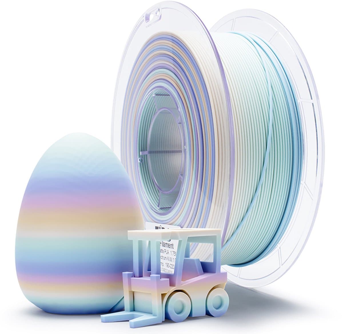 ZIRO Matte PLA Filament 1.75mm – 1KG – Pastel Spectrum – Regenboog Kleurenoverloop – 3D Printer Filament