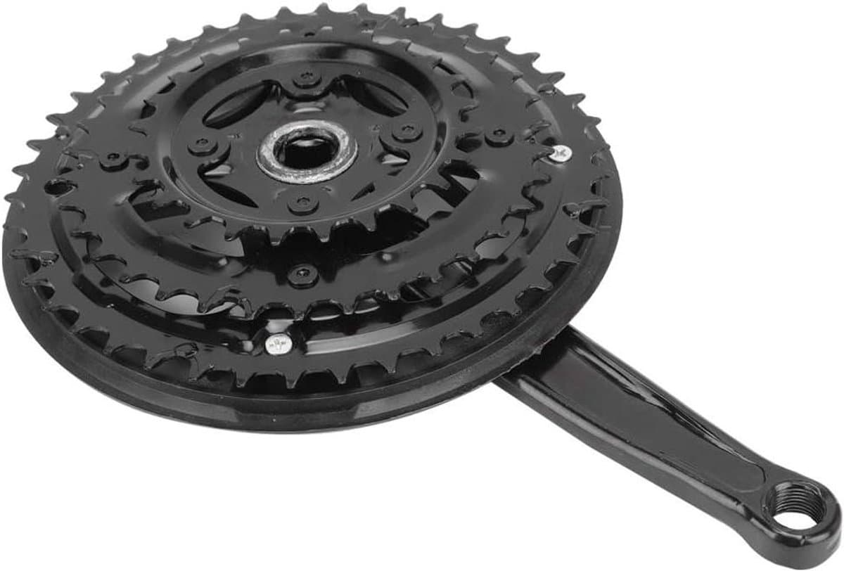 Fiets Crankstel - Crankset Mountainbike - Fietsen Verbeteren - Hoge Koolstofstaal - 24-34-42T - Zwart