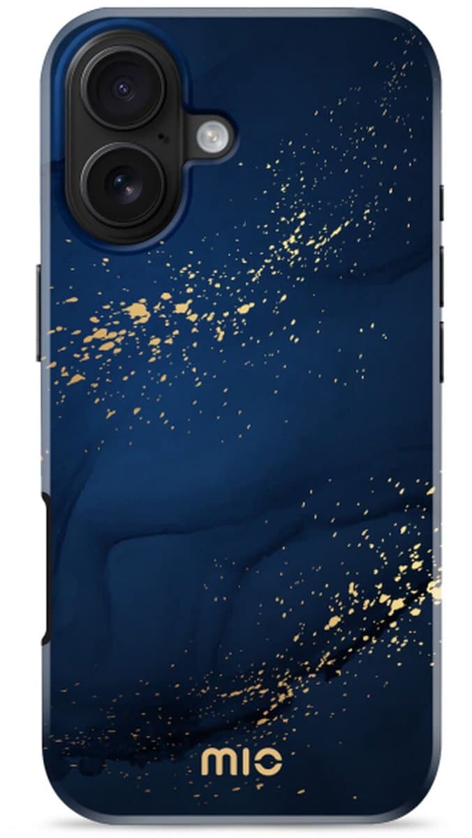 MIO Hoesje Geschikt voor Apple iPhone 17 - Compatibel met MagSafe / Qi2 - Hard Shell Back Cover Case Midnight Sparkle
