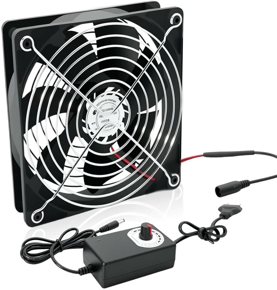 Krachtige 120 mm PC ventilator met 12 V voeding en traploze snelheidsregeling - Stille en efficiënte koeling voor computers, servers, gaming PC's en routers