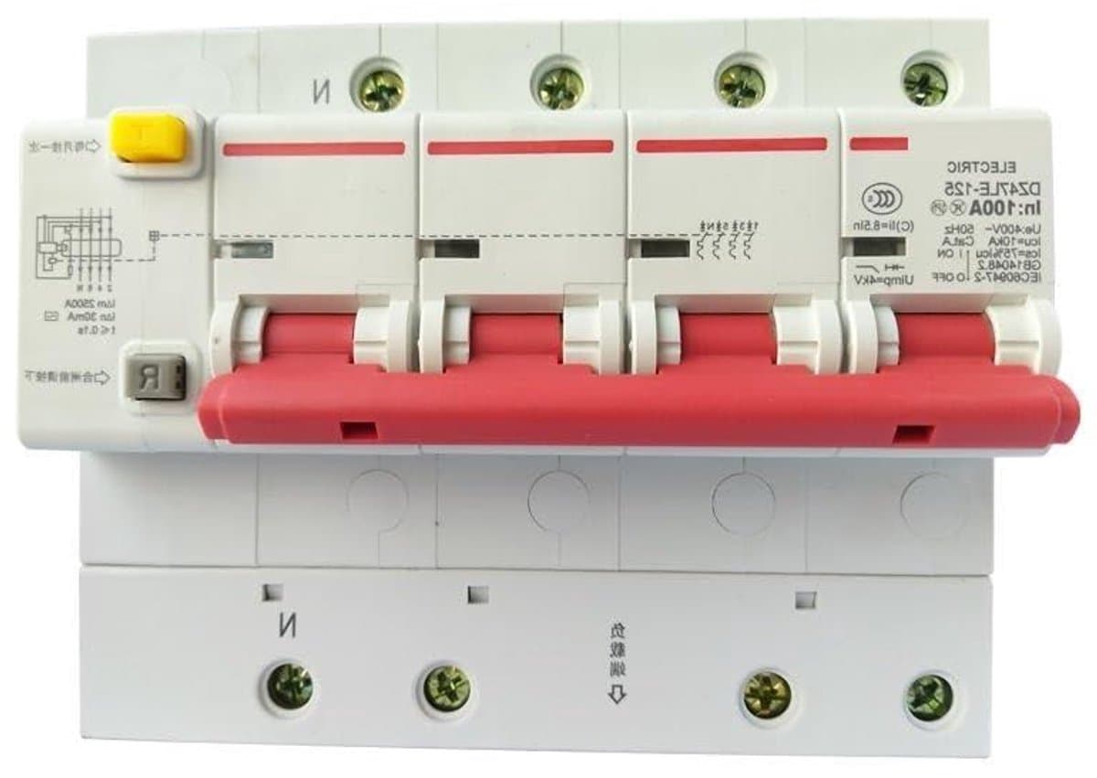 Aardlekbeveiliging - Stroomonderbreker - Veilige Stroom - Magnetische Schakelaar - 100A 4P - Grijs