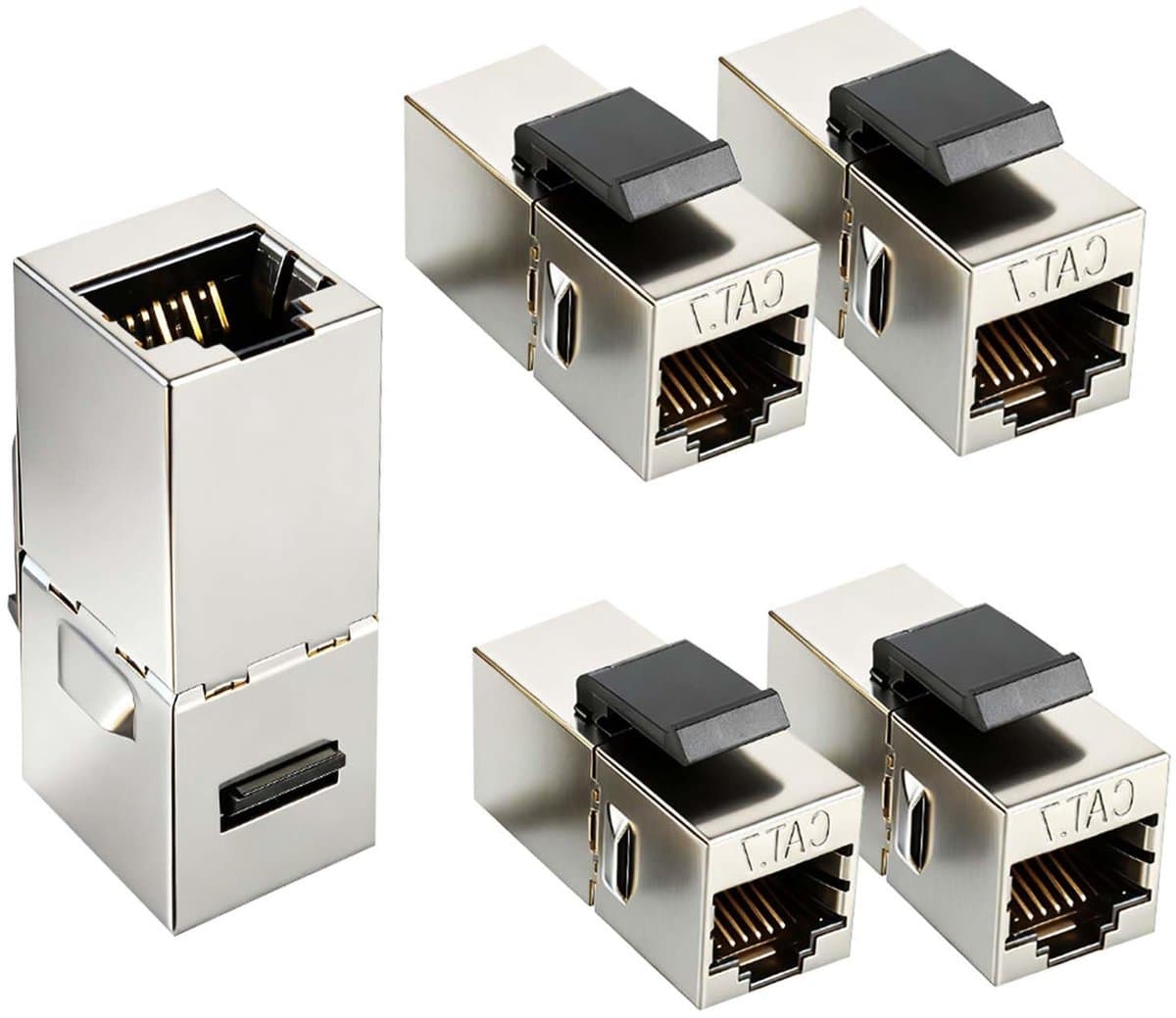 10Gbps RJ45 Coupler Cat7 LAN Ethernet Verlengadapter - Netwerkconnector voor Keystone Coupling (5 Stuks)