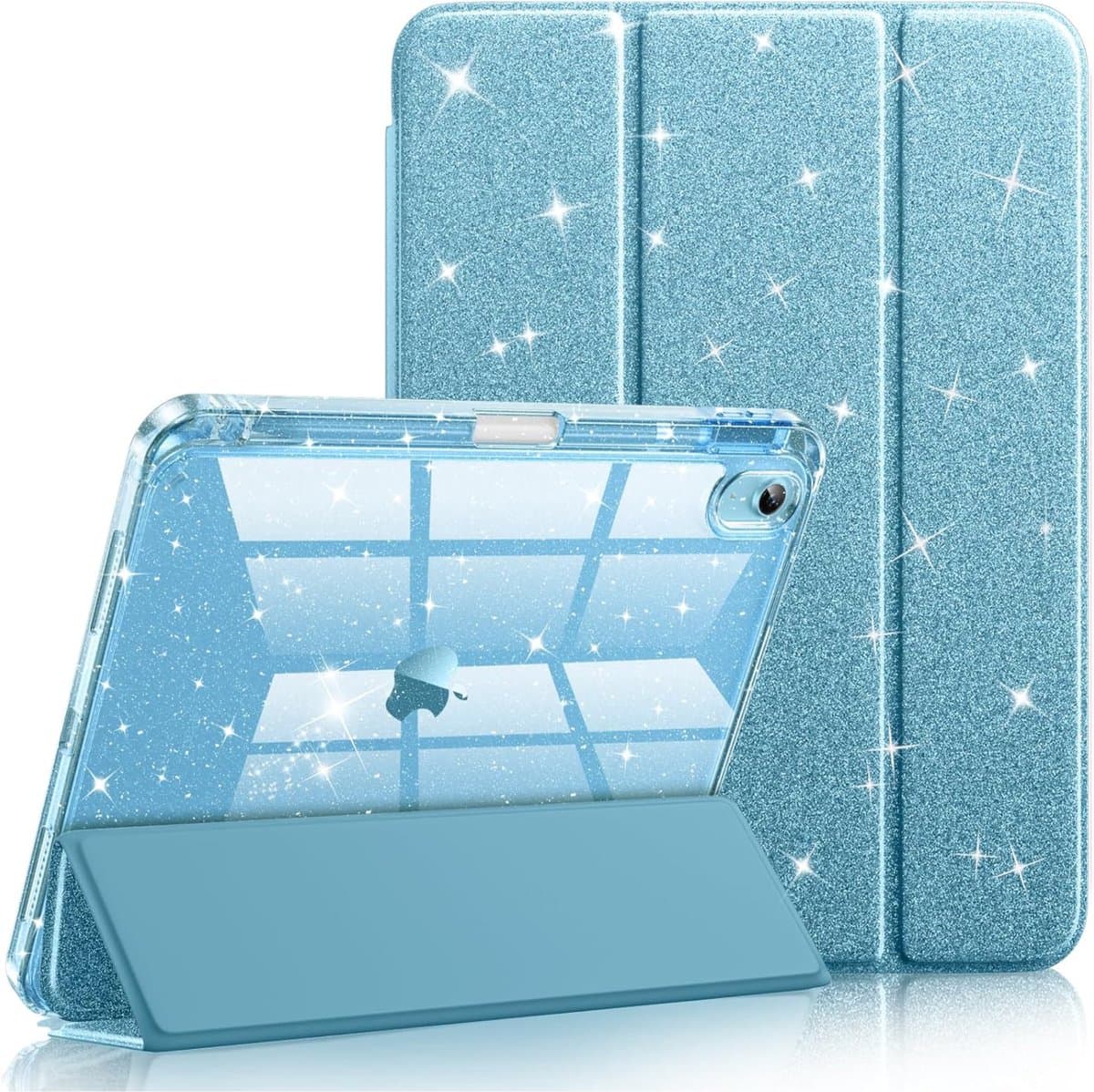 Sounix Tablet hoes Geschikt voor Apple iPad 11 (2025) A16 / Apple iPad 10.9 (2022) - Hoesje - Wit ijsblauw