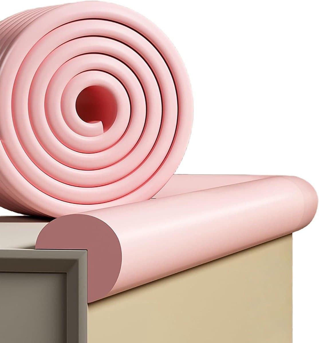 Hoekbeschermers Schuim - Randbescherming - Meubel Veiligheid - Dubbel L/W Ontwerp - 2 Meter - Roze