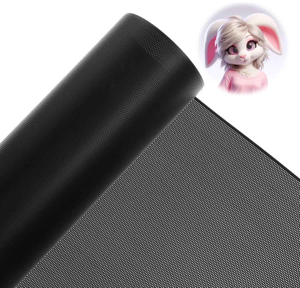 Dailygoods- Mesh Stof 30 cm x 1 m - PVC - Zwart - Creatief - DIY - Veelzijdig Gebruik - Gaas