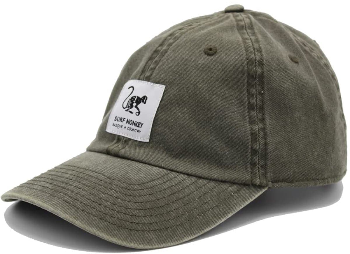 Surf Monkey - Verouderde baseballpet - Katoen - Eén maat - Olijf