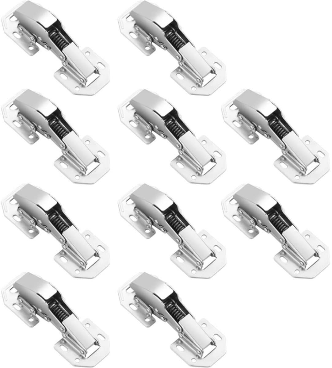 EXCITAT 10 Stuks 4 Inch Kast- en meubelscharnieren - Softclose Scharnier - 117x41x18mm - Geschikt voor Keukendeuren, Kleiderskast en Meubelbouw - Duurzaam Stalen Materiaal - Eenvoudige Installatie Zonder Voorboren