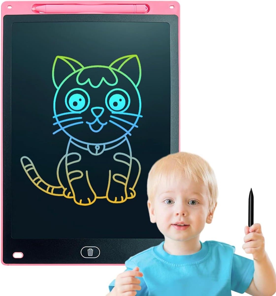 Elektronisch Tekenbord - Schrijftablet LCD - Kinderen Leren Tekenen - Oogvriendelijk Scherm - 8.5 inch - Lichtroze