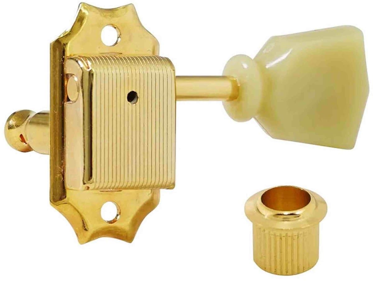 Hosco Japan H-20322GSVTR machine heads for guitar, 3xL+3xR, Vintage Tone Revival Series, keystone button, gold
