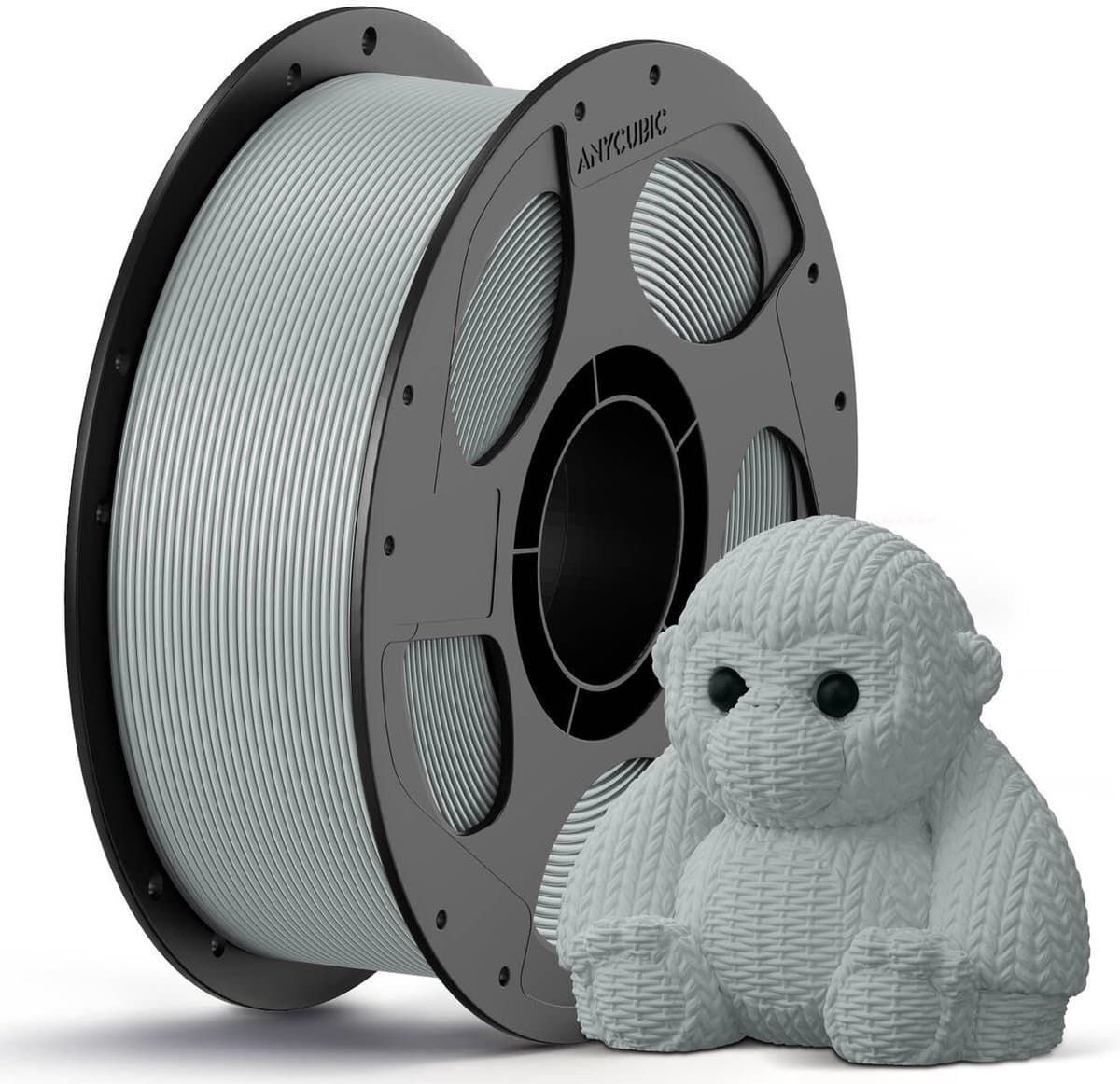 Anycubic PETG Filament Grijs 1.75mm – 1KG met Spoel – Sterk, Duurzaam & Waterbestendig – Hoge Printkwaliteit