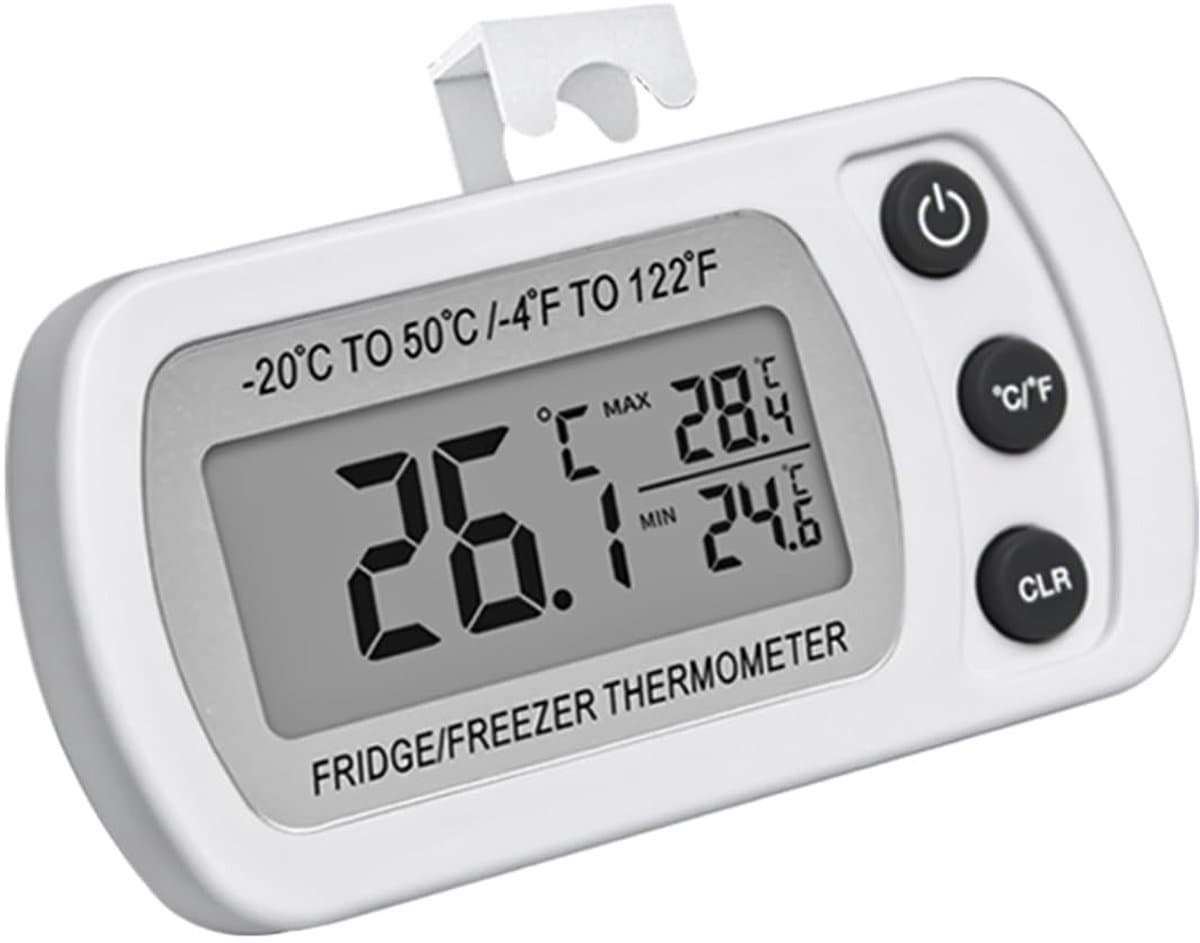 Dailygoody - Waterdichte koelkastthermometer - Digitale vrieskastthermometer - Groot lcd-scherm - Keuken thermometer - Voor thuis en restaurants - Han..