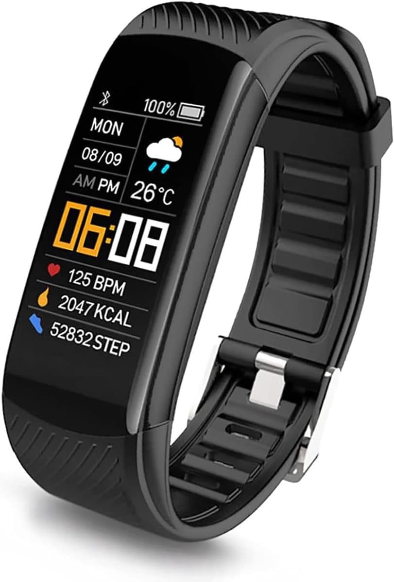 Waterdichte Fitness Tracker met Hartslagmeter, Stappenteller en Meldingen - Geschikt voor Dames en Heren