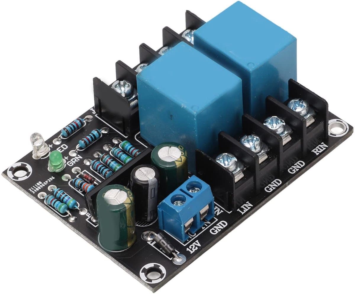 Dailygoods - Luidsprekerbeschermingsprintplaat - 2-kanaals opstartvertraging - Hoge kracht - Groen - UPC1237-chip - Bescherming voor luidsprekers - Ge