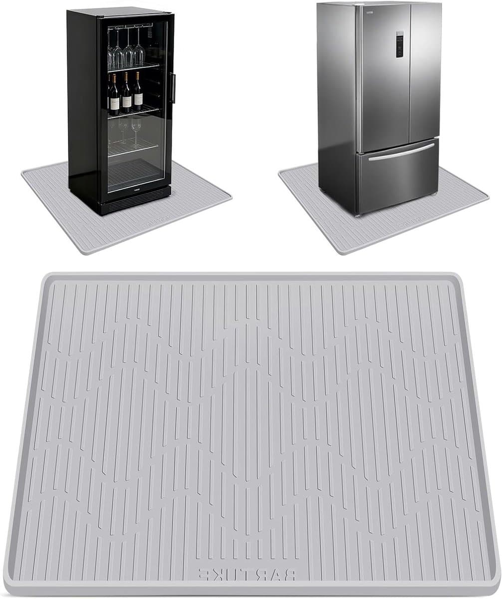 Siliconen koelkastmat met verhoogde randen, lekvrij en waterdicht, ideaal voor koelkast, wasmachine en droger (60 x 60 cm)