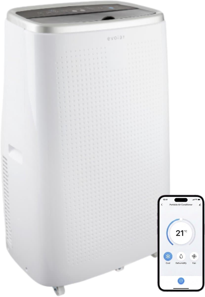 Evolar Mobiele Airco - 18000 BTU - Koelen & Verwarmen - WiFi - App & Afstandsbediening - Airconditioner - met Afvoerslang - Slaapkamer, Woonkamer, Kantoor - EVO-18000CHW