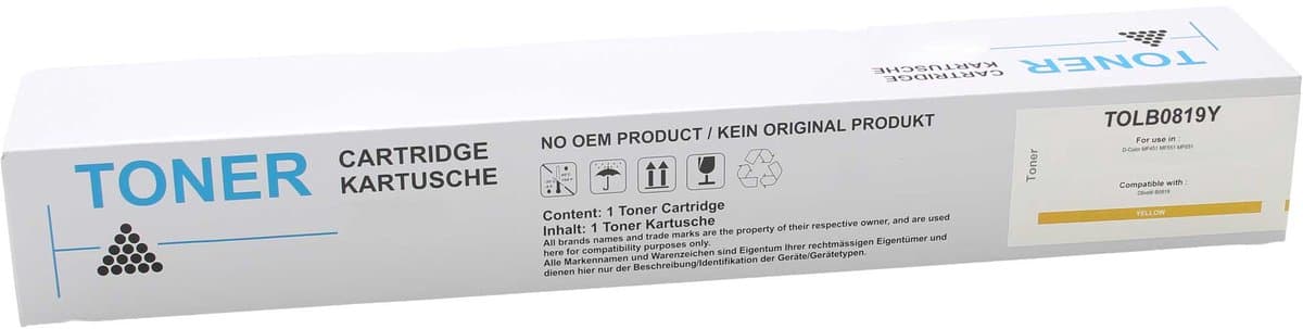 Olivetti - Tonercartridge - TOLB0819Y - Geel - ca. 30.000 pagina's - Huismerk - geschikt voor D-Color MF 451 D-Color MF 551 D-Color MF 651