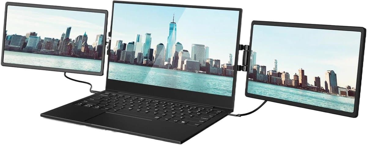 Draagbare Laptop Monitor - Extern Scherm Extender - Multitasking Verbeteren - Ultradun Opvouwbaar - 13.3 inch - Zwart