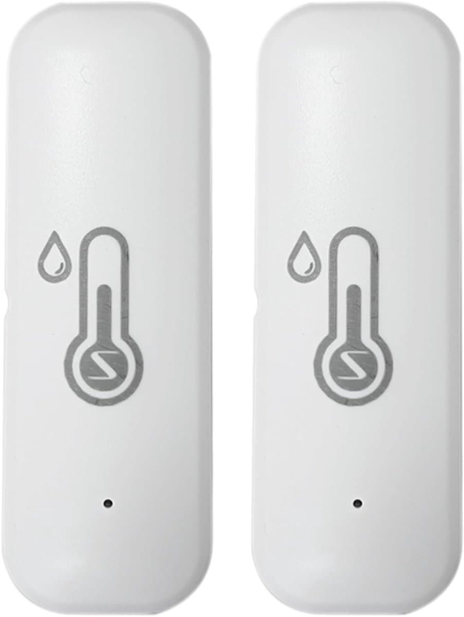 Temperatuur Vochtigheid Sensor - Binnenklimaat Monitor - Slim Huis - Waterdicht IP65 - 8x8x4 cm - Wit