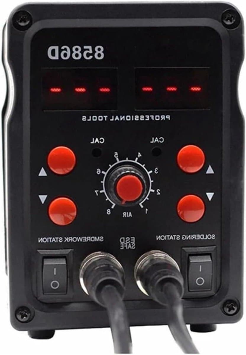 Soldeerstation - Hetelucht Soldeerbout - Elektronica Reparatie - 2-in-1 Functie - 160x95x141mm - Zwart