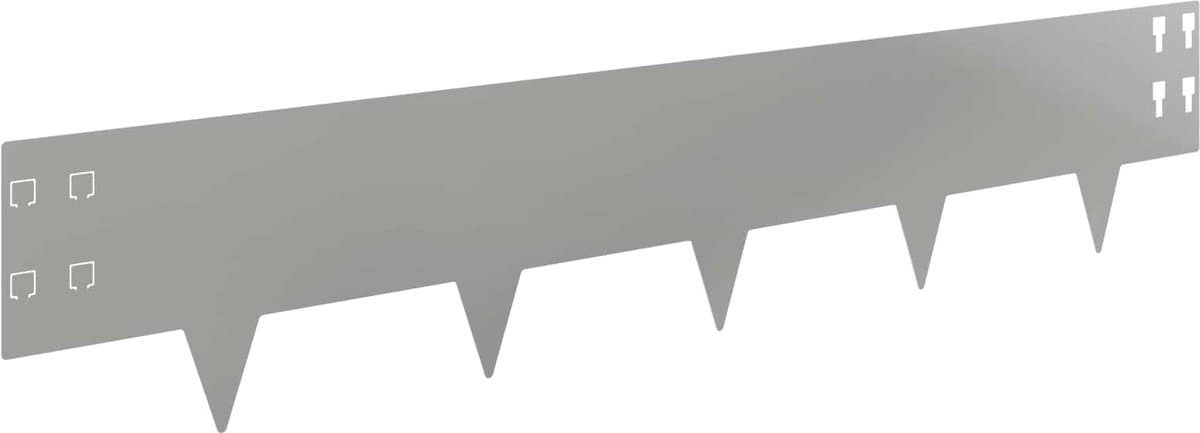 vidaXL - Gazonrand - 10 - pcs - 100 - x - 20 - cm - Staal - Zilverkleurig