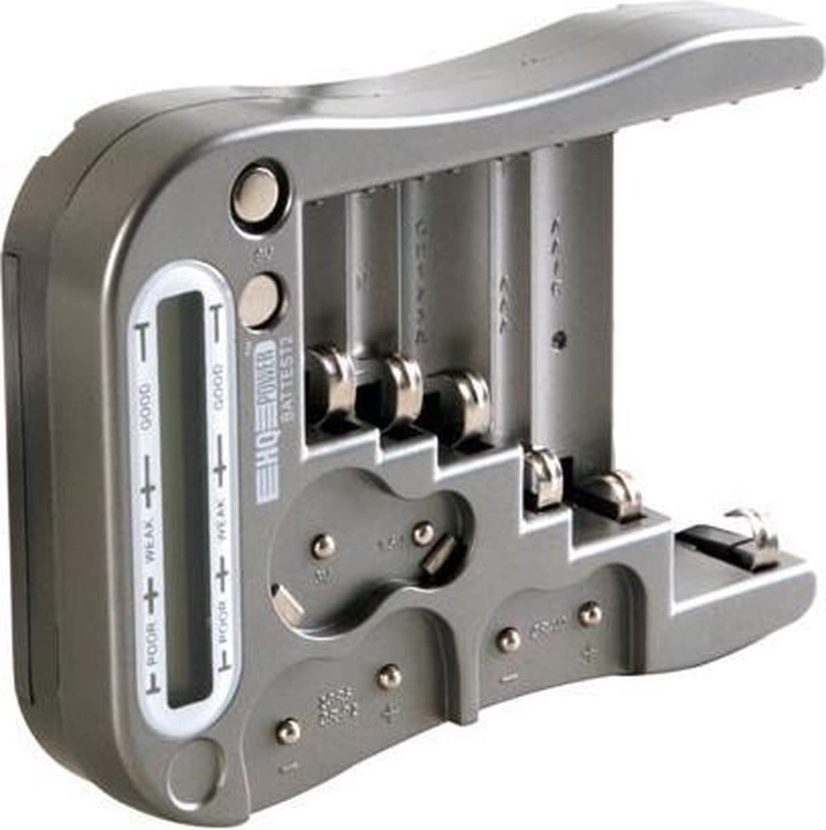 Velleman Batterijtester, LCD display, voor standaard batterijen AAA AA C D 9 V blok, fotobatterijen CR123A CR2 CR-V3 2CR5 CR-P2 en knoopcellen draagbaar