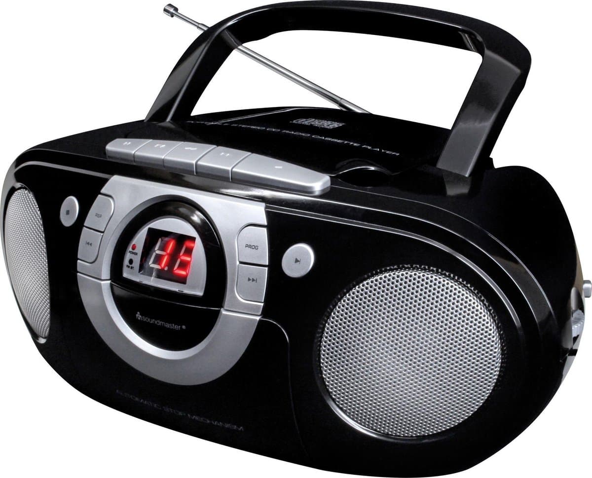 Soundmaster SCD5100SW - Boombox met FM-radio, CD- en cassettespeler, zwart