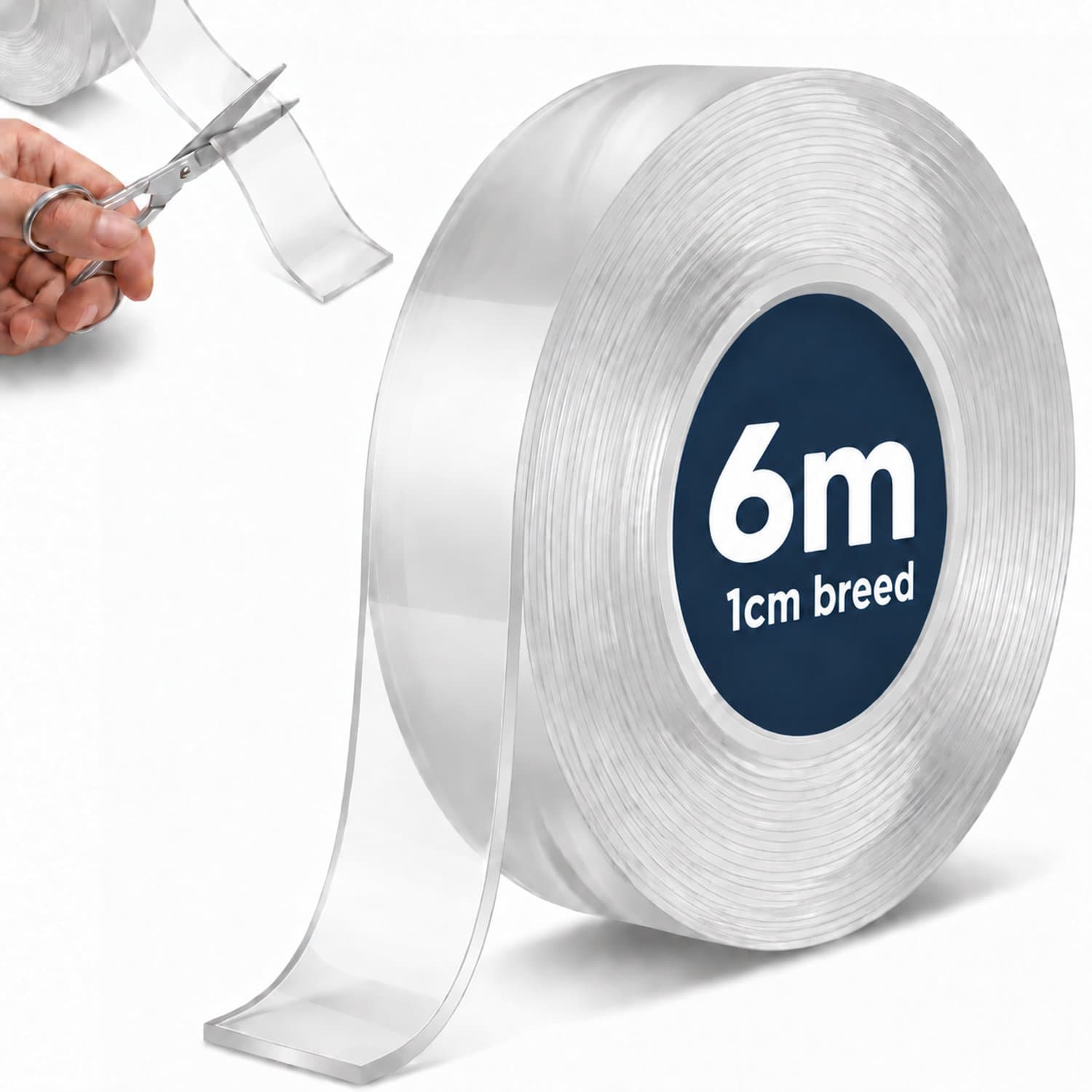 Luft Dubbelzijdig tape extra sterk - 6 meter - 1 cm breed - Waterbestendig en Herbruikbaar - Montage - Nano - Plakband - Klussen - Transparante