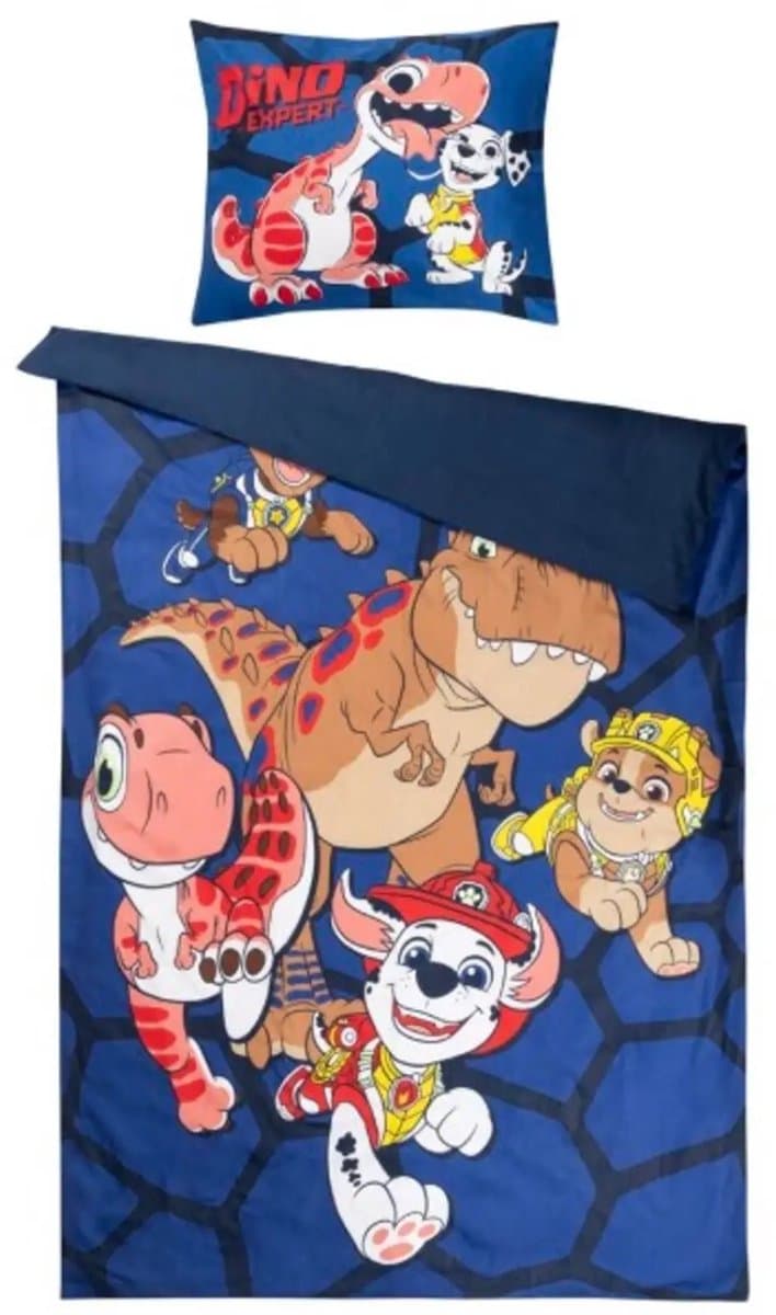 Paw Patrol Movie Chase Marshall Rubble dekbedovertrek - 140 x 200 cm - Inclusief kussenhoes