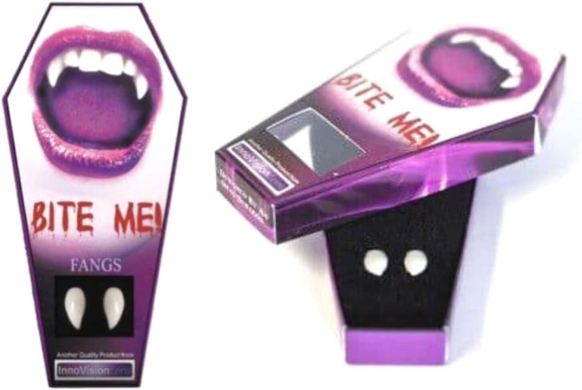 Innovision Vampire Teeth Canines for Halloween Custom Fit Reusable Ideal for Adult Vampire Costume Halloween Cosplay - ShopVlot