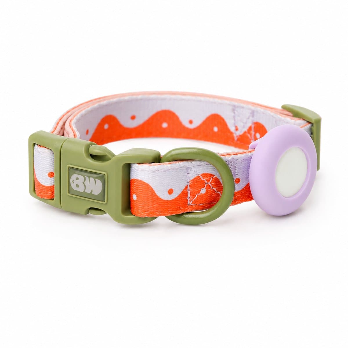 Halsband wavy Yin Yang oranje/lila - maat L