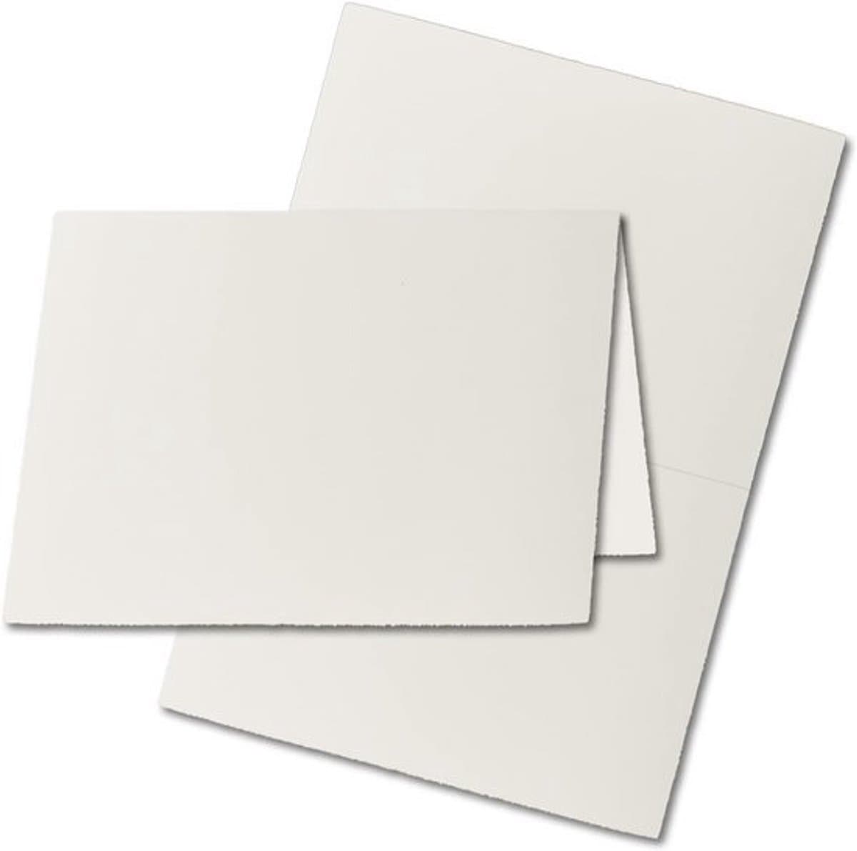 25x A5 Vintage Vouwkaarten Handgeschept Papier 240 g/m² Natuurlijk Wit
