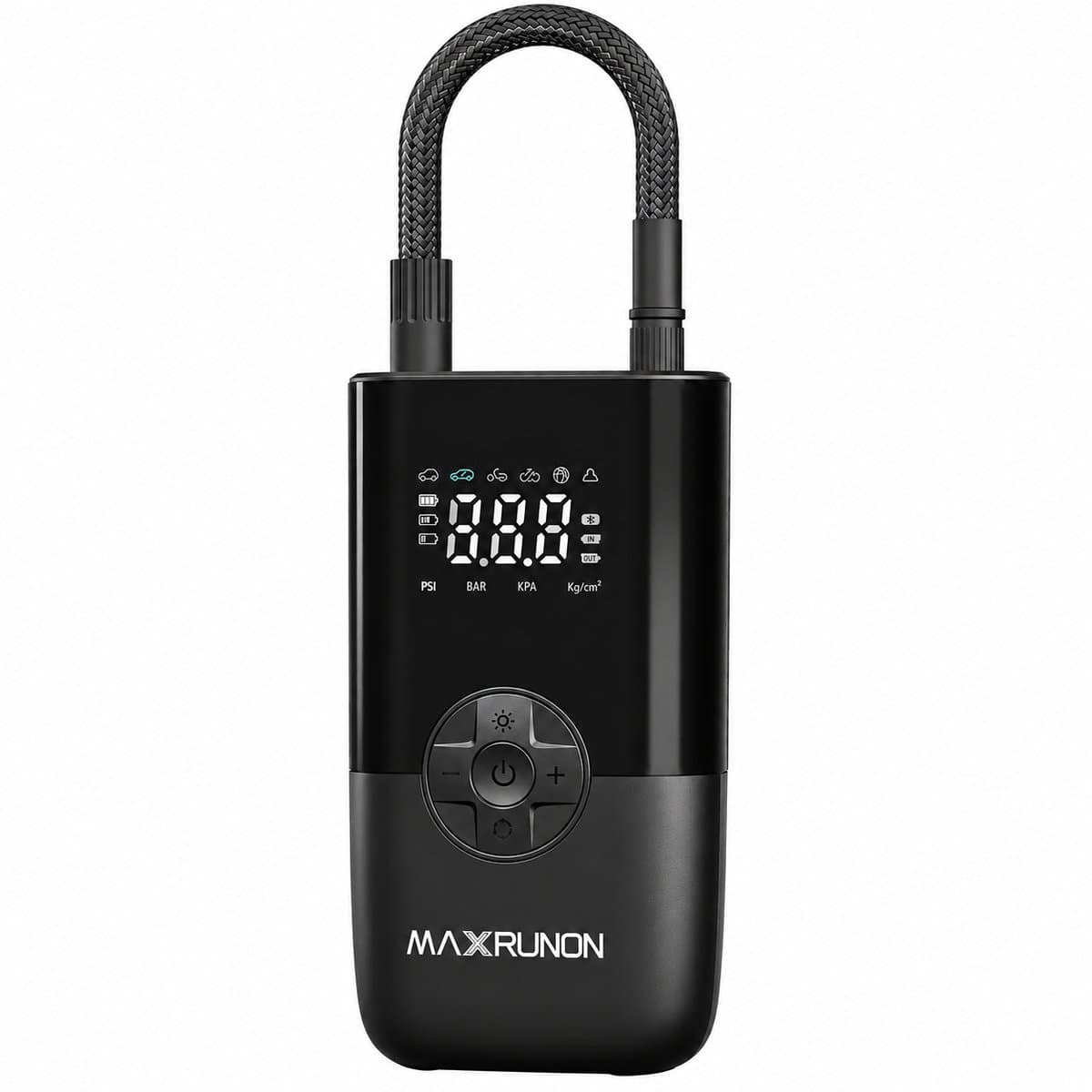 MAXRUNON M20 Elektrische Bandenpomp - Draadloze Compressor 150 PSI - 4000mAh Accu - Digitale Luchtpomp met Auto Stop & LED - Auto, Fiets & Motor