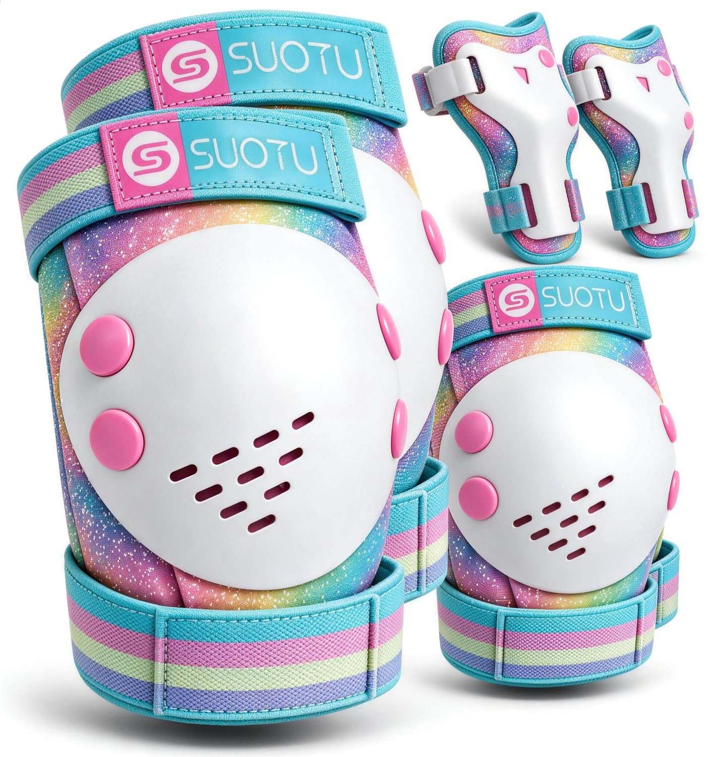 Suotu Skate Beschermset Kinderen - Skate bescherming - Skeeler Beschermset - Kleurrijk - S