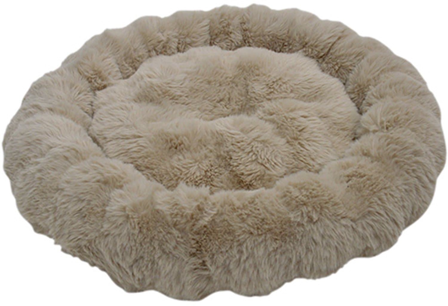 Jack and Vanilla HUSH Hondenkussen Kattenkussen Beige – Rond – Zacht en Warm – Wasbaar – 60 x 60 x 16 cm