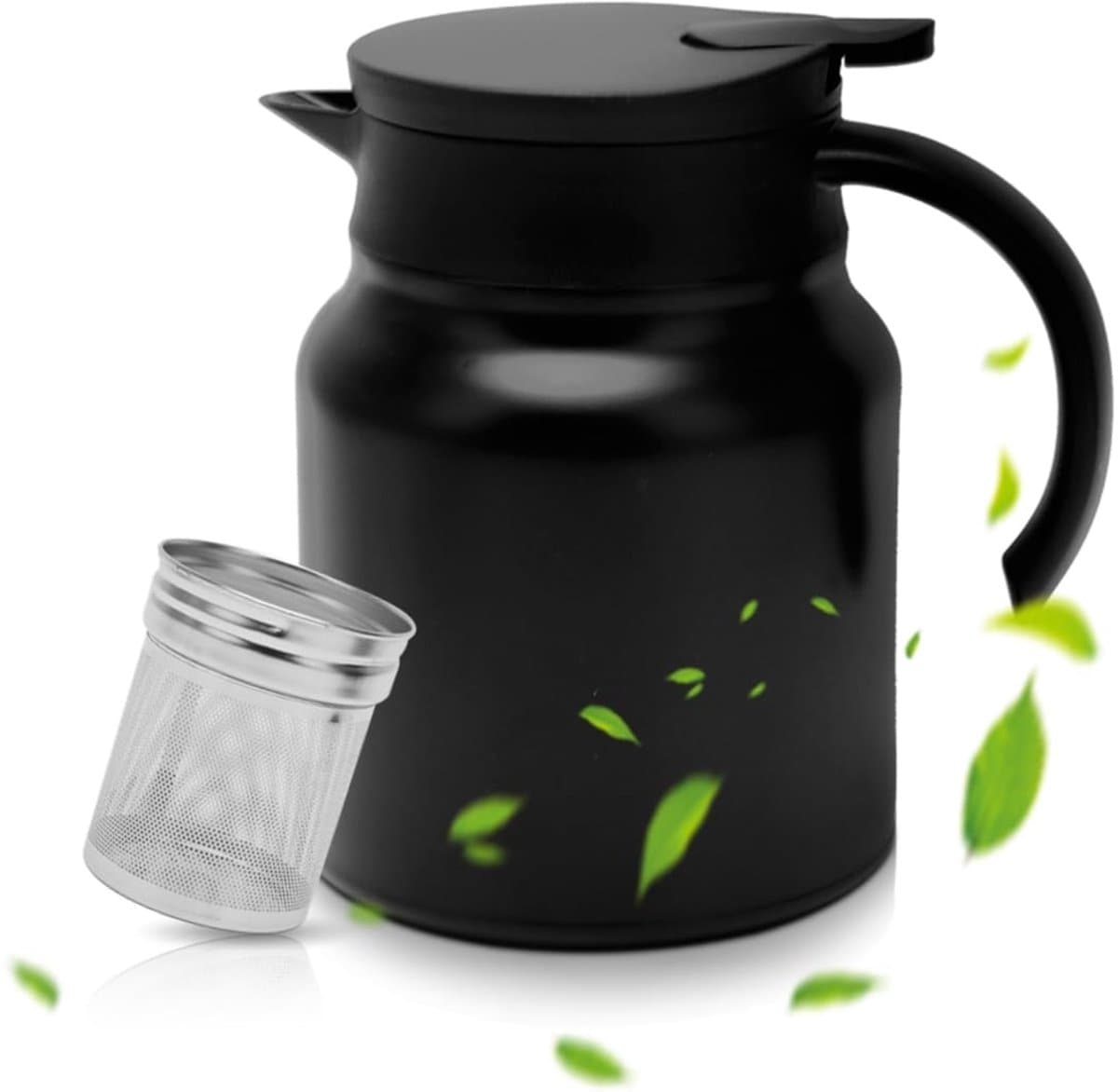 Unyqoos® Roestvrijstalen thermoskan van 1 liter met theezeef voor warme dranken