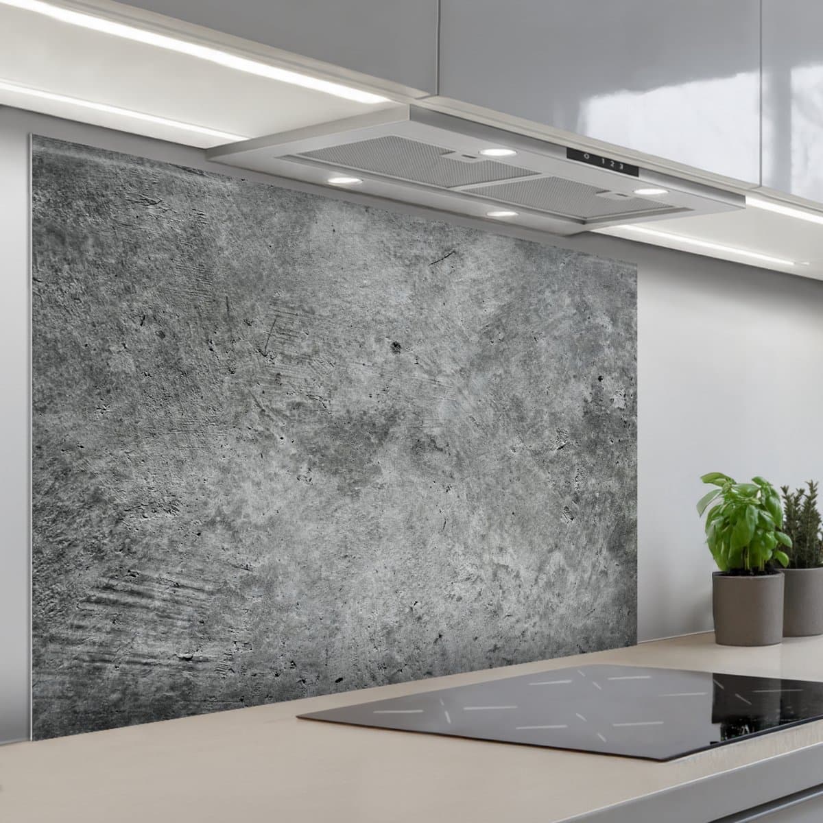 Spatscherm 120x80 cm - Zelfklevende achterwand Beton - Leisteen - Grijs -Betonstructuur - Keuken muurbeschermer - Spatwand fornuis